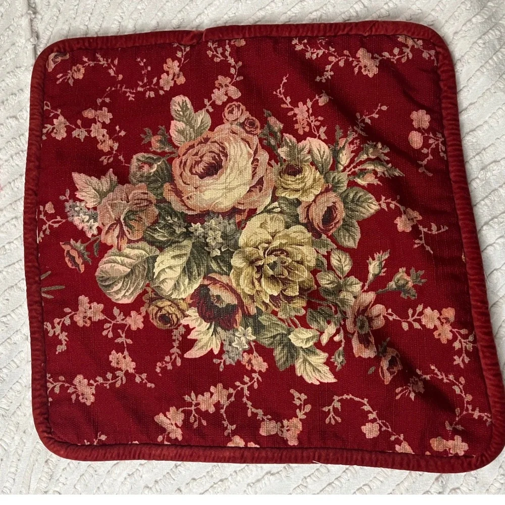 Waverly‎ English Cottage Shabby Chic Cotton tapestry/Velvet Pillow Cover